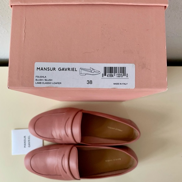 Mansur Gavriel Blush Lamb Classic Loafers, size 38/US 7.5 - Picture 2 of 9